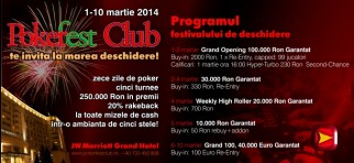 Deschidere PokerFest Club Marriot